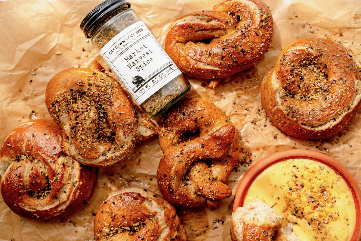 Pretzels with Market Harvest and Beer Cheese