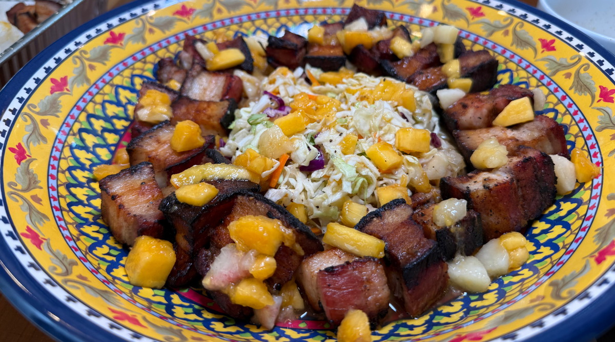 Peach Coleslaw with Cuckoo Racha & Little Louie’s Garlic Pepper