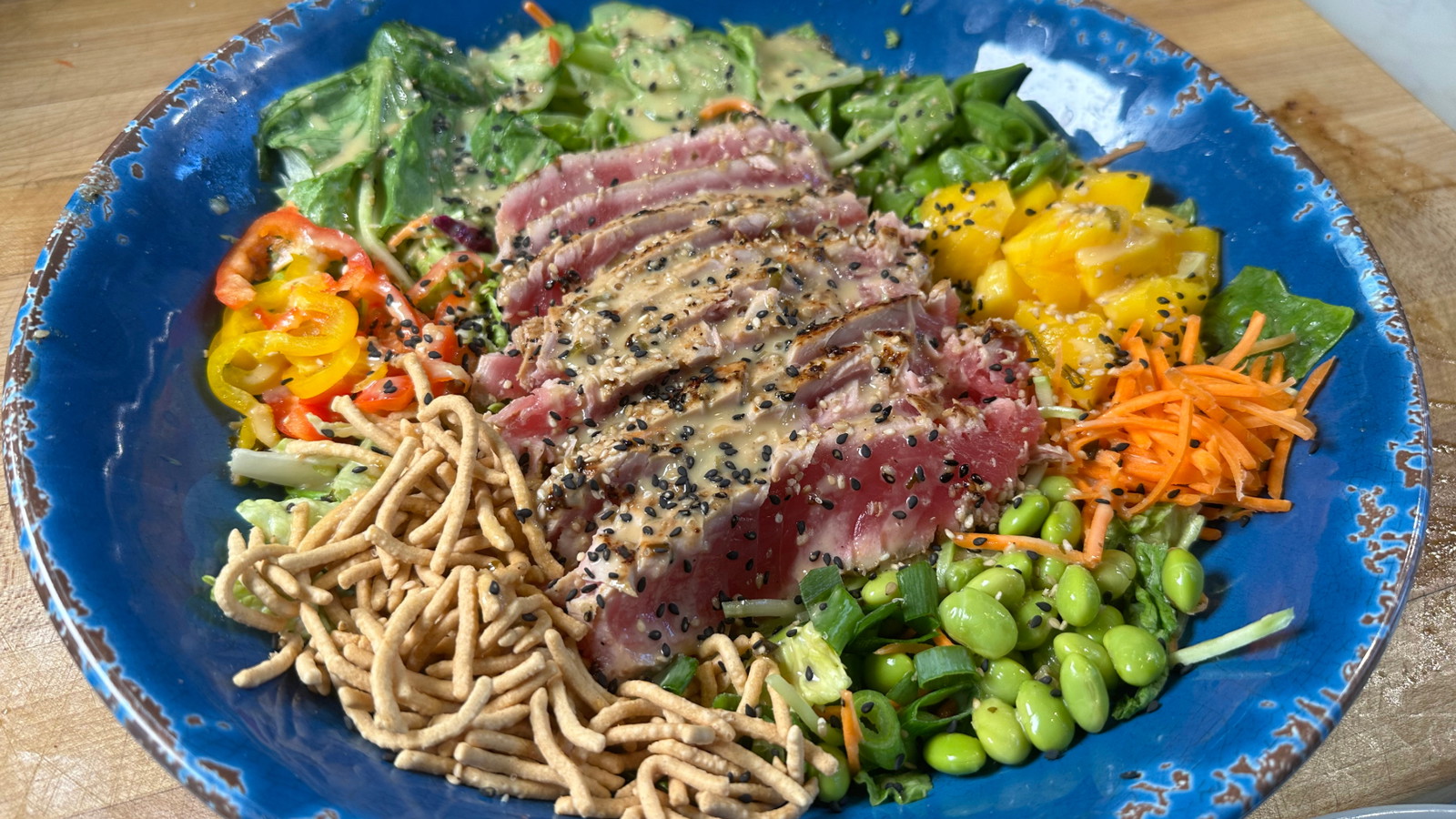 Image of Seared Ahi Tuna Asian Cobb Salad with Sesame-Ginger Dressing