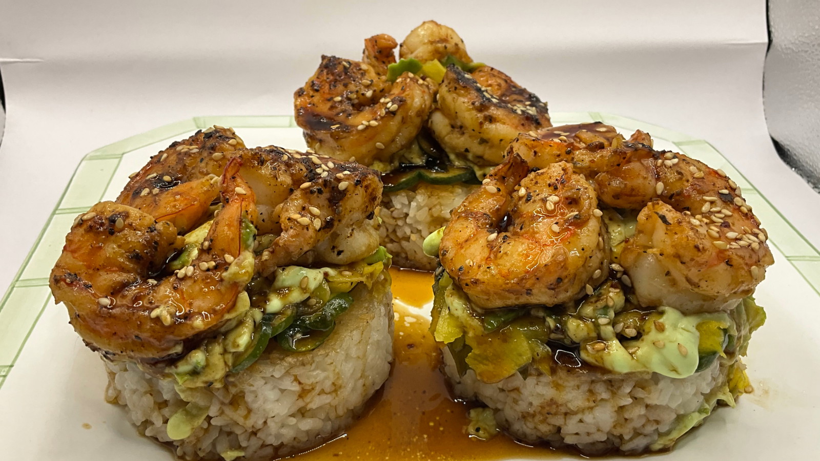 Image of Shrimp & Avocado Tower on Crispy Rice with Wasabi Crema