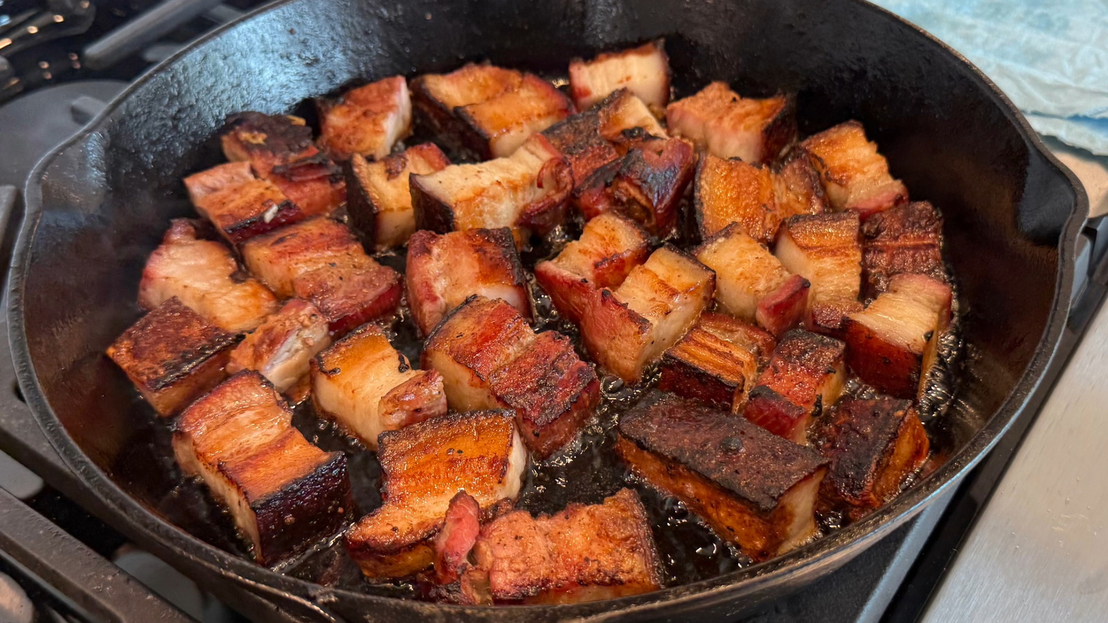 Image of Smoked Pork Belly (Drum Smoker) with Peach Slaw