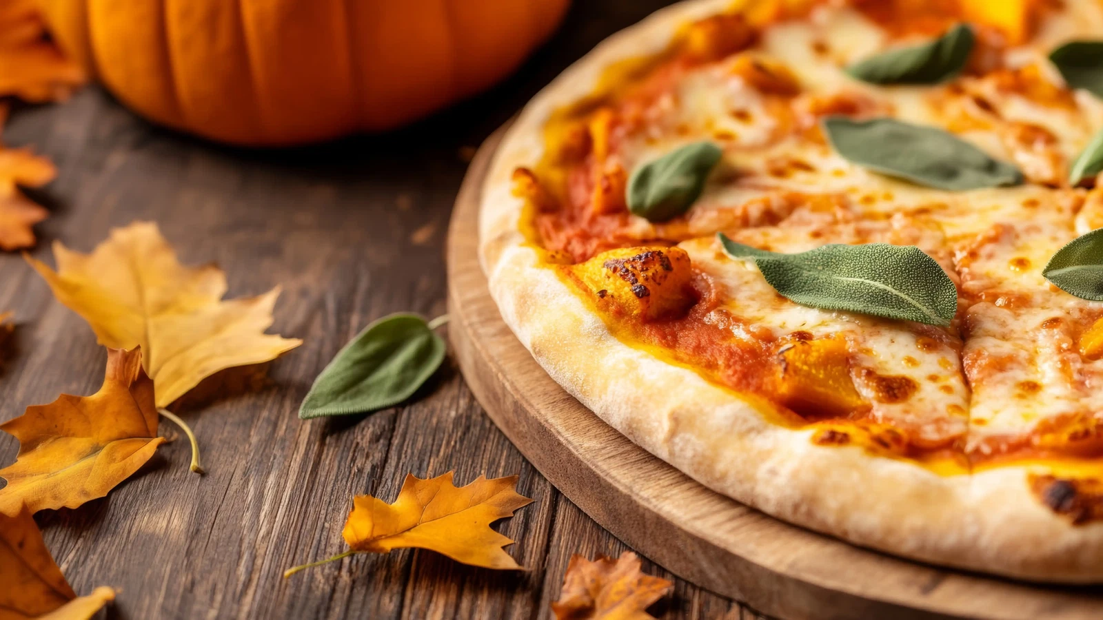 Image of Herbst-Pizza mit Kürbis, Ziegenkäse und Walnüssen