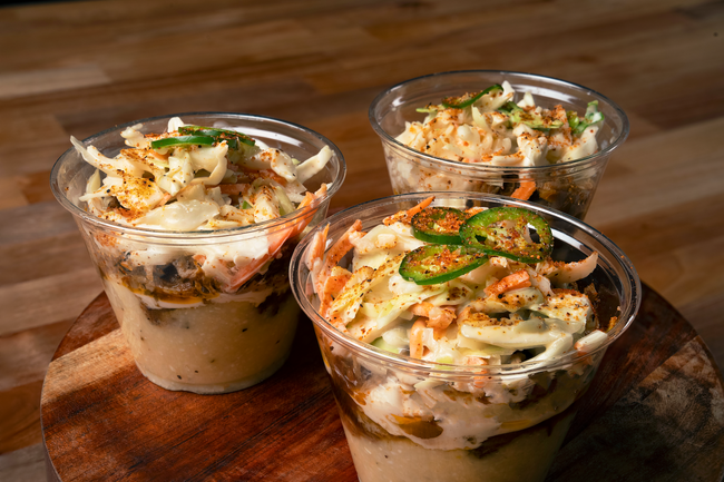 Image of Cheesy Grits + Pulled Pork Cups