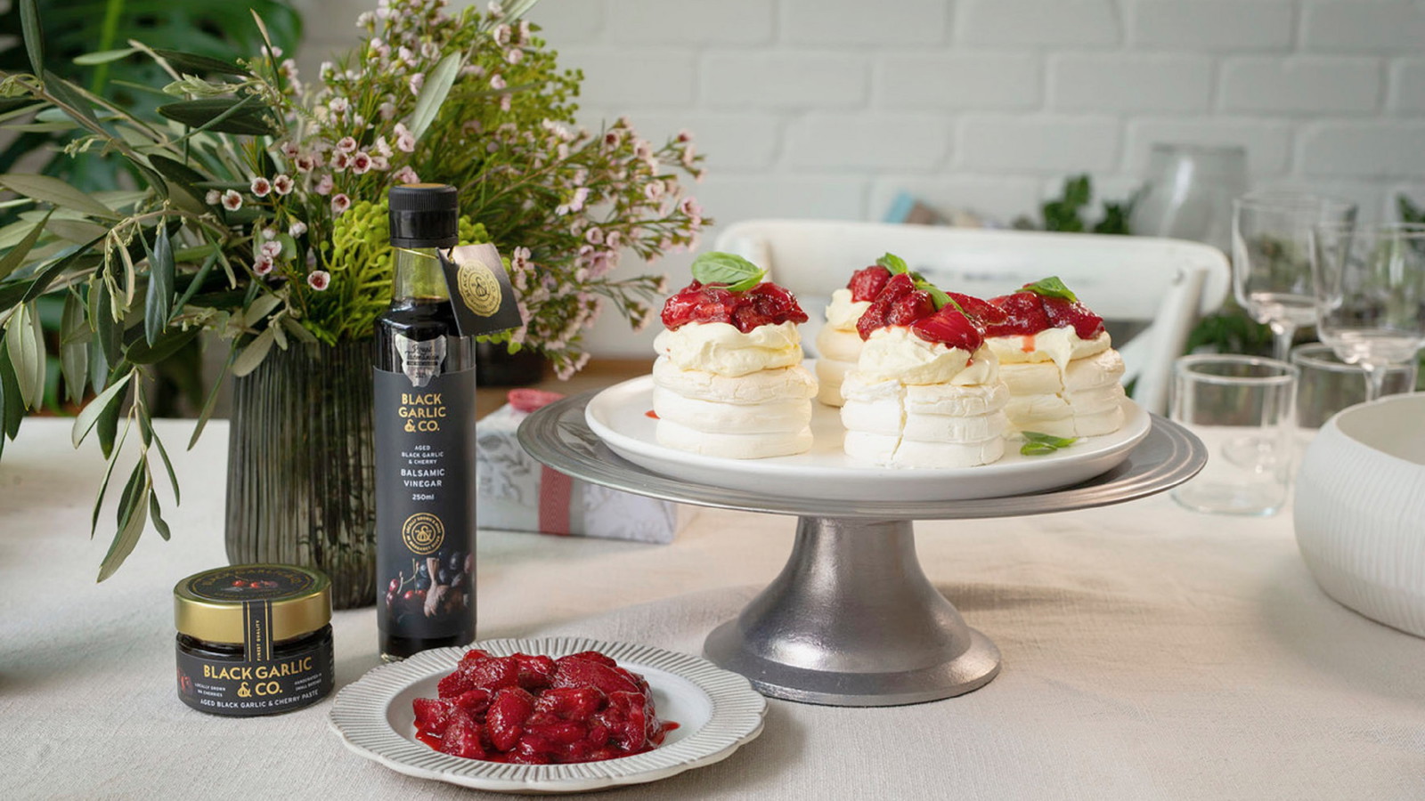 Image of Balsamic Strawberry Pavlovas 