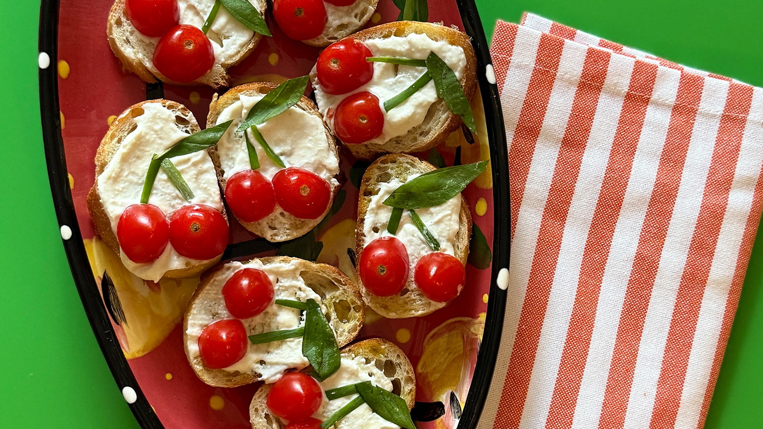 Image of Cherry Tomato Basil Crostini
