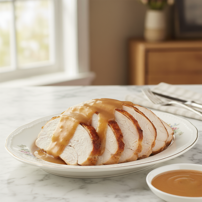 turkey gravy made with healthier comforts butter powder