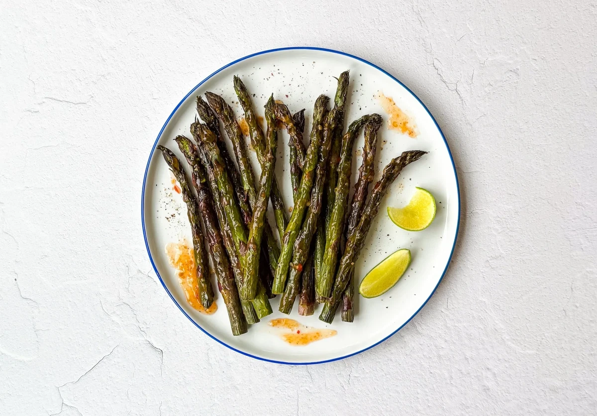 Air-Fried Asparagus with Lemongrass Chili Sauce | Easy Thai-Inspired Vegan Side