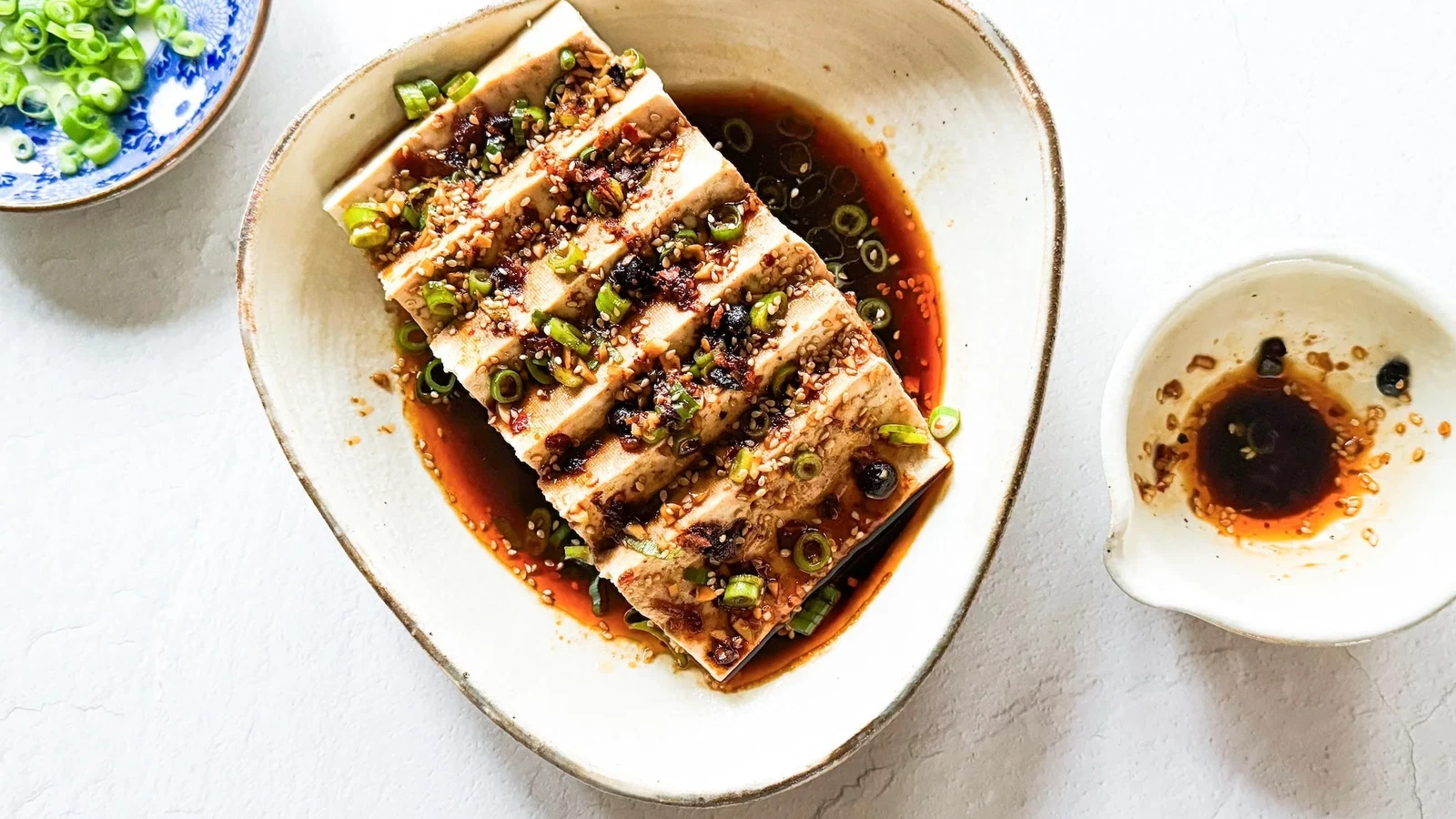 Steamed Tofu with Soy Sauce