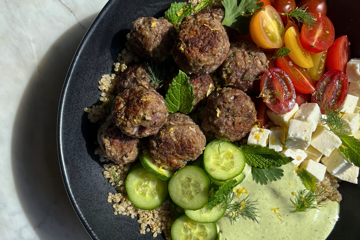 Mediterranean Meatball Bowls