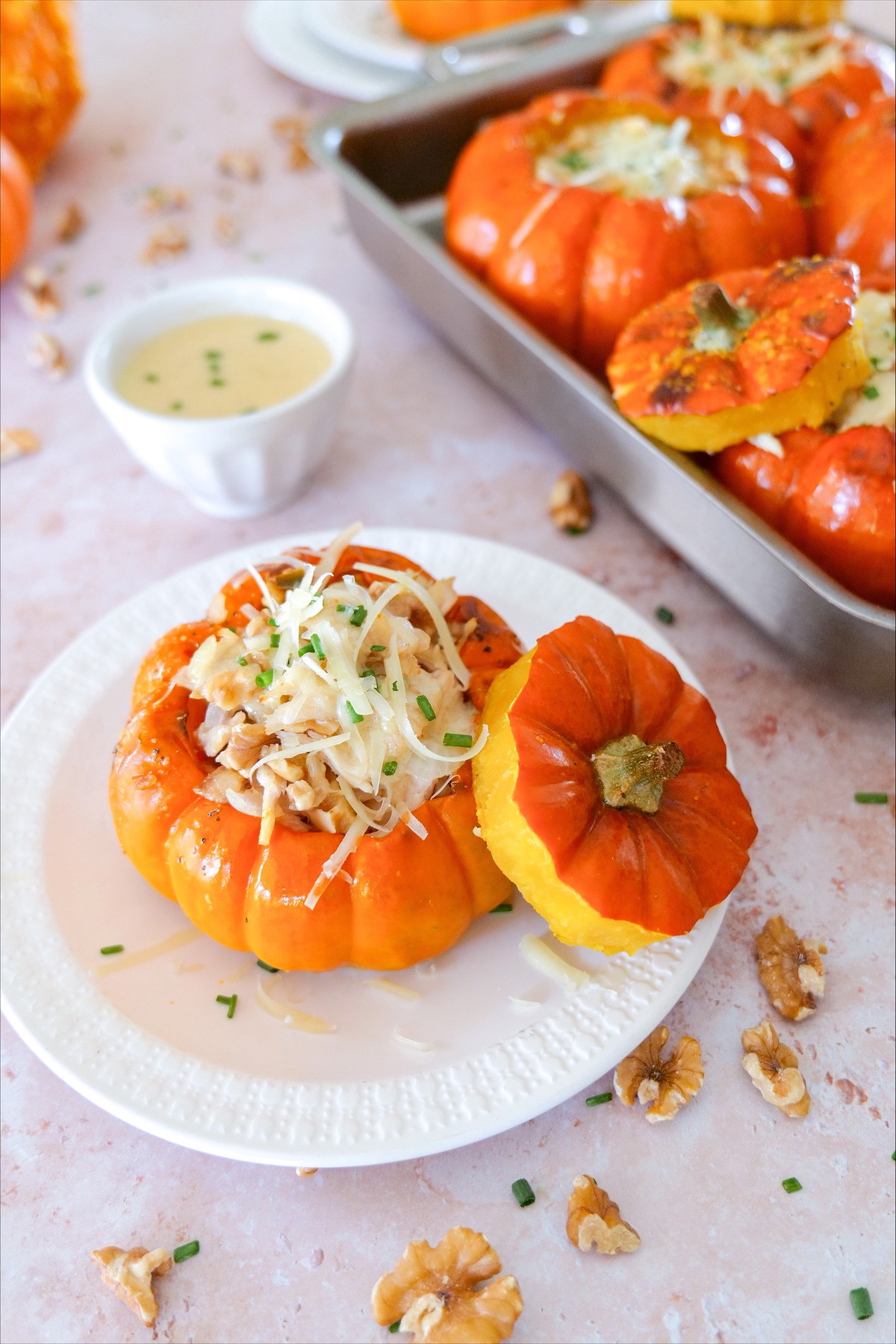 Walnut Chicken Stuffed Pumpkins