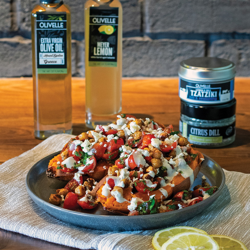 Mediterranean Stuffed Sweet Potatoes
