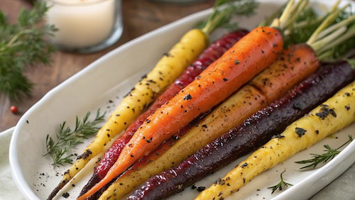 Image of Holiday Roasted Carrots with Honey-Balsamic Glaze & Umami Spice