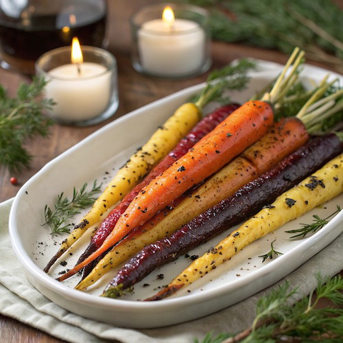 Holiday Roasted Carrots with Honey-Balsamic Glaze & Umami Spice