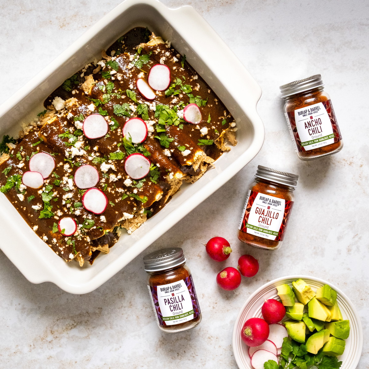 Easy Mole Chicken Enchiladas