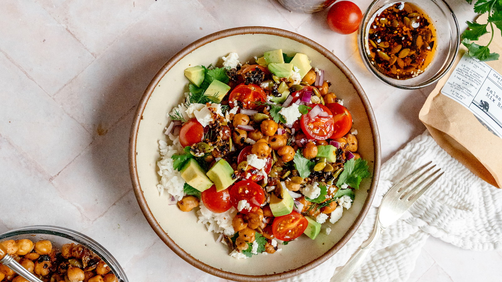 Image of Salsa Macha Chickpea Rice Bowls