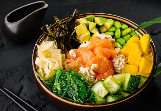 Mixed Salmon Rice with Nori