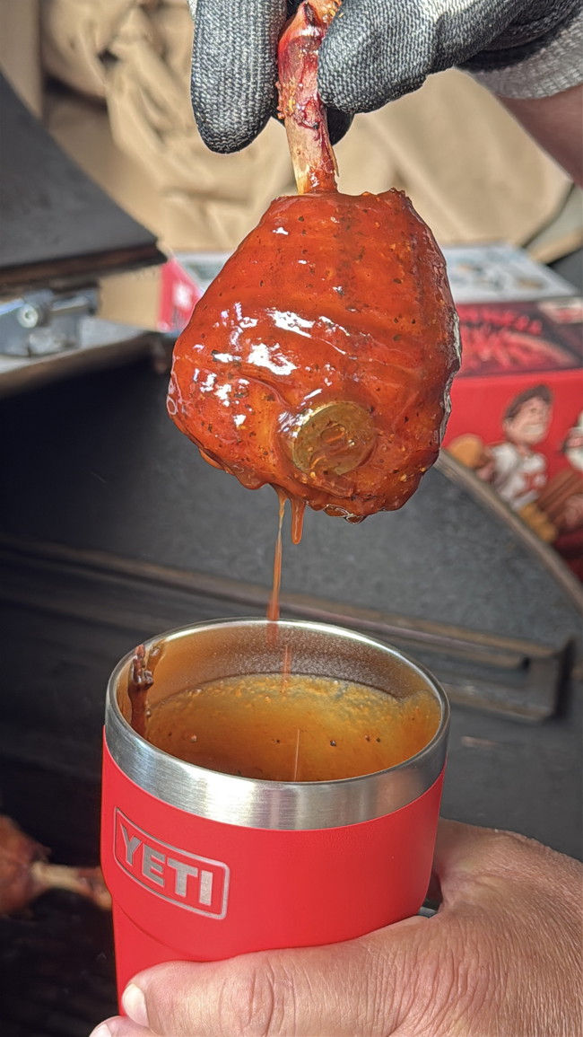 Image of BBQ Bacon wrapped Chicken Lollipops!