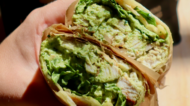 Image of High Protein Pesto Chicken Wraps