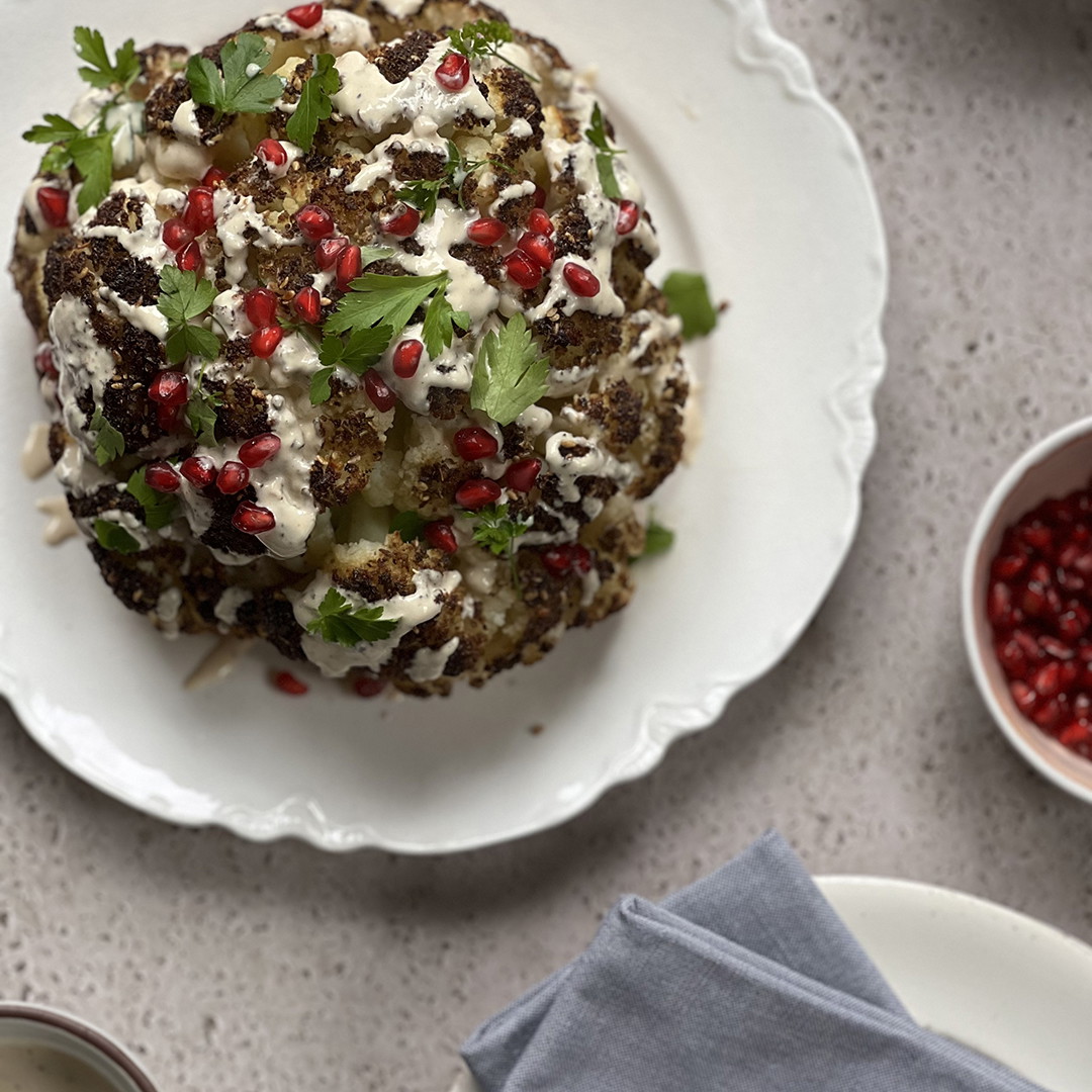 Whole Baked Cauliflower with Kawakawa & Feijoa Za’atar