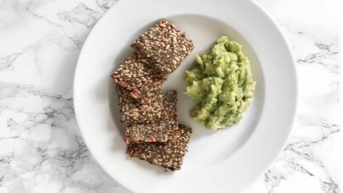 Image of Seed Crackers and Guacamole