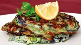 Image of Red Cabbage and Zucchini Pancakes