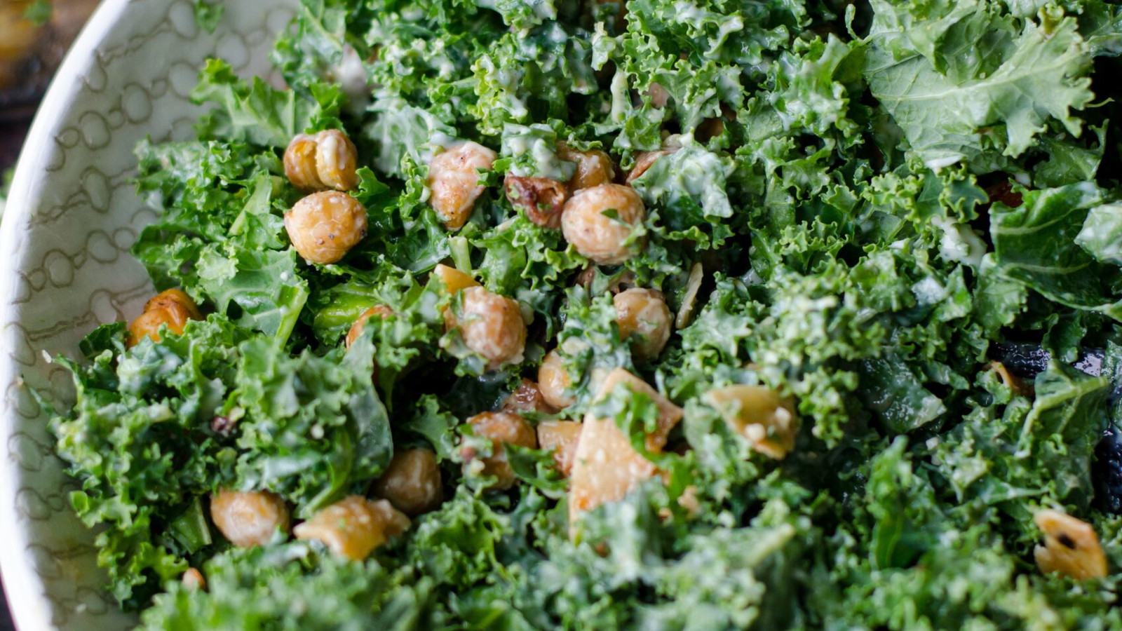 Image of Roasted Kale, Broccoli and Hummus