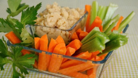 Image of Carrot and Celery Sticks with Hummus