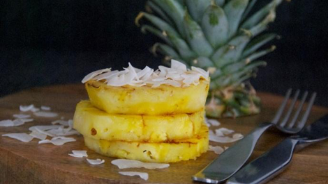 Image of Grilled Pineapple with Coconut Shavings