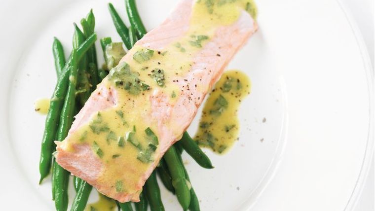 Image of Steamed Salmon with Tarragon Vinaigrette