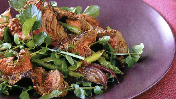 Image of Warm Beef & Watercress Salad with Cranberry Dressing