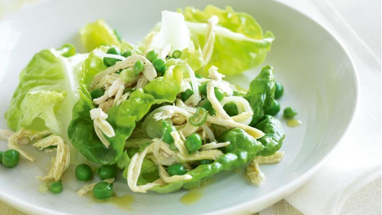 Image of Pea, Poached Chicken & Butter Lettuce Salad