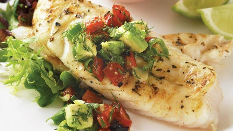 Image of Cajun Fish with Avocado and Chargrilled Capsicum Salsa