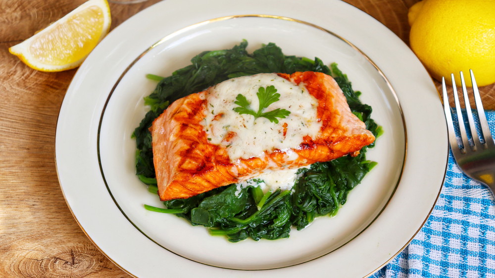 Image of Salmon & Spinach with Lemon Cream