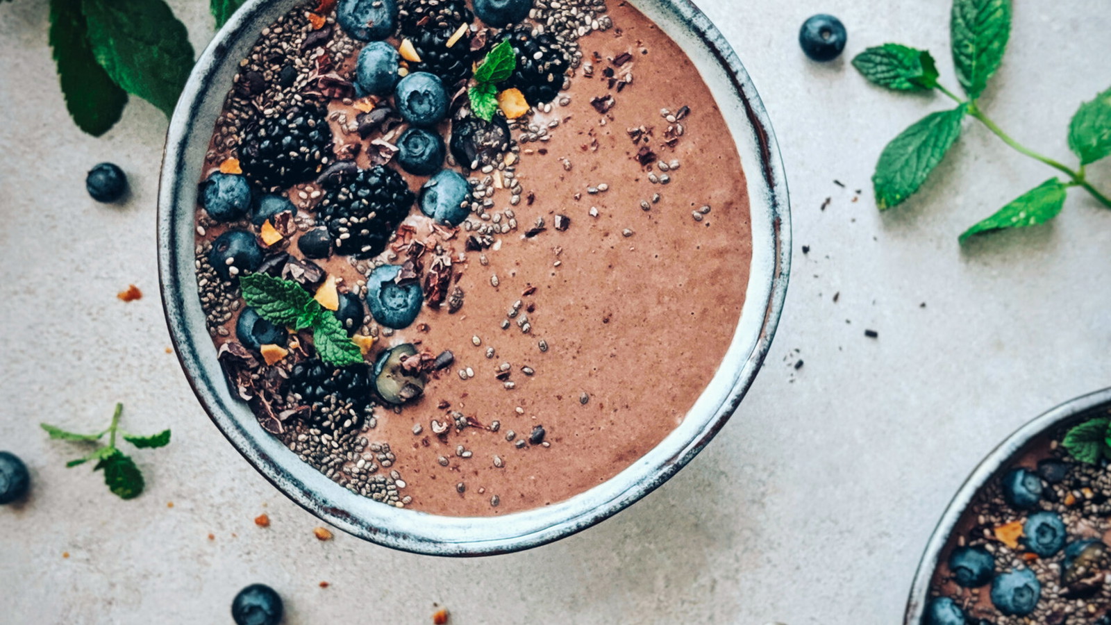 Image of Chocolaty Peanut Butter and Banana Collagen Smoothie Bowl