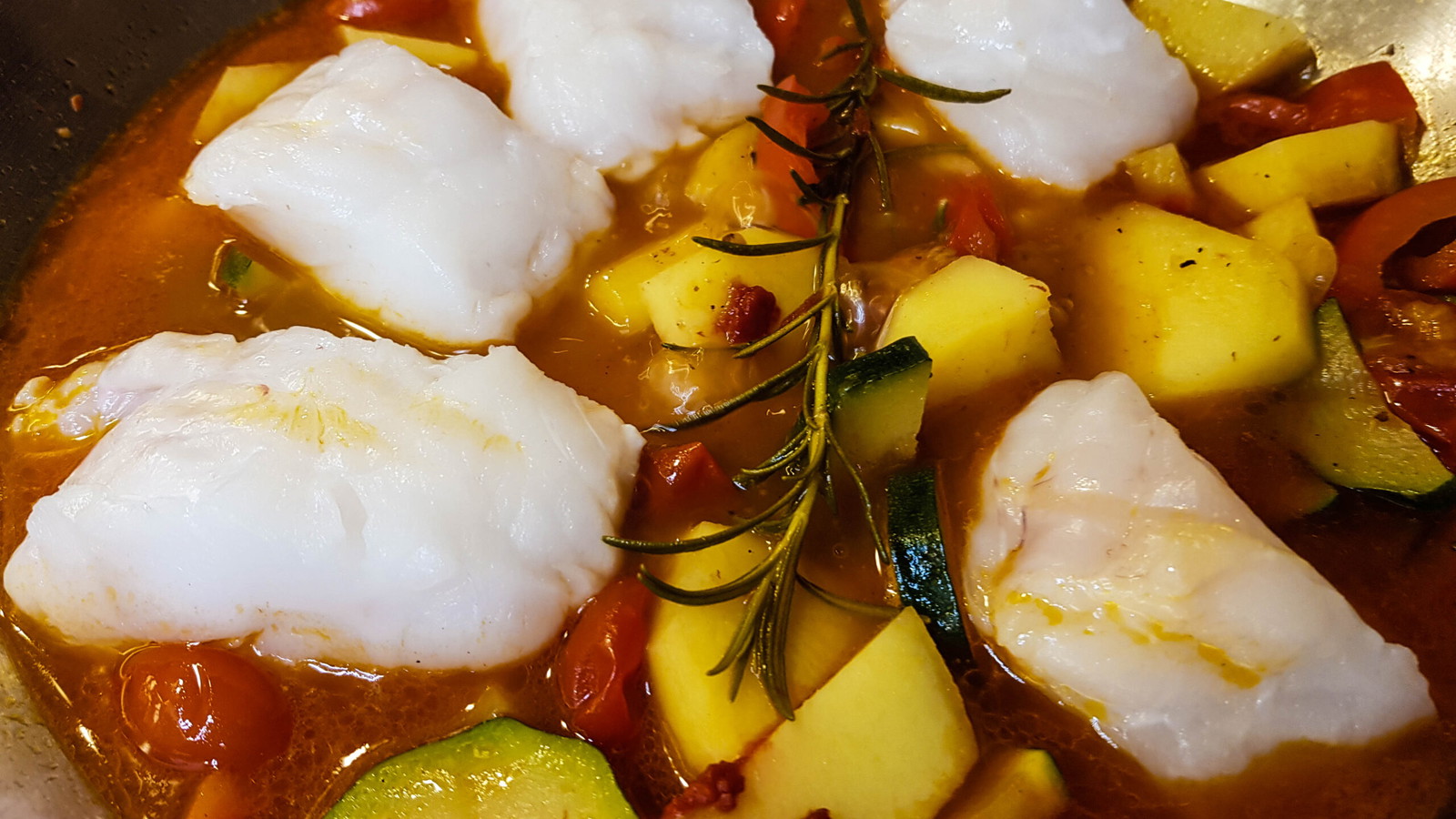 Image of Poached Barramundi, Zucchini and Potato Ragu