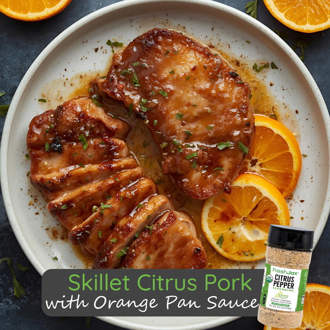 Image of Skillet Citrus Pork with Orange Pan Sauce