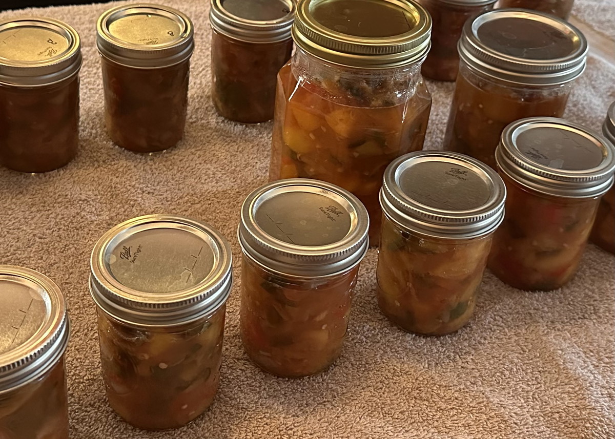 Spicy Bourbon Maple Nectarine Salsa (Water-Bath Canning)