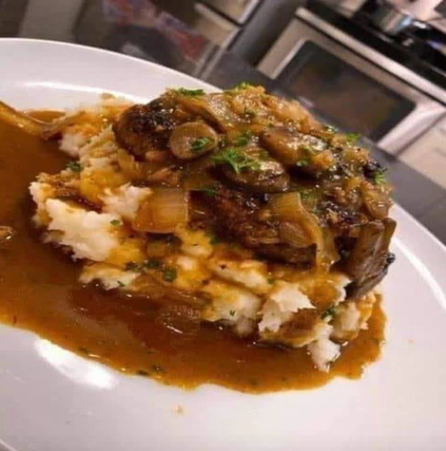 Image of Buck's Hamburger Steaks With Onion Gravy