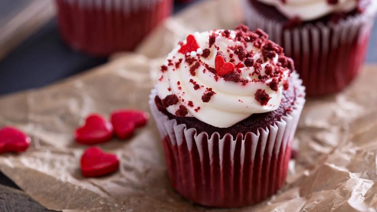Valentine’s Day Cupcakes with Natural Red Food Coloring