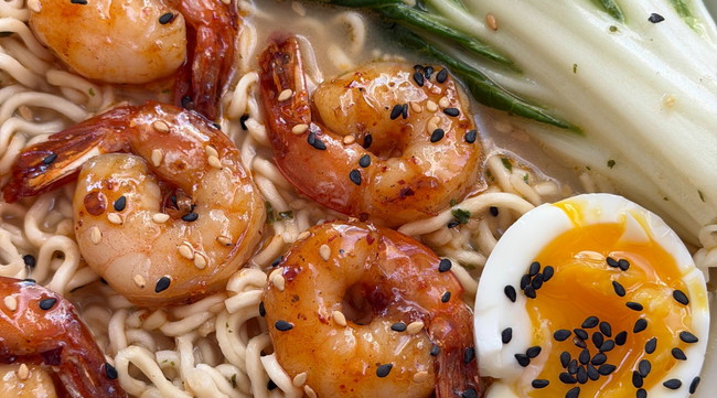 Image of Spicy Hot Honey Shrimp Ramen Recipe