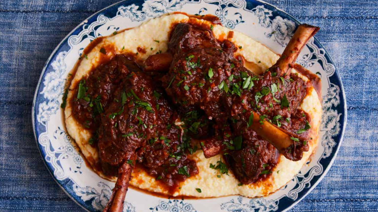 Image of Braised Lamb Shanks with Cranberry, Rosemary & Red Wine