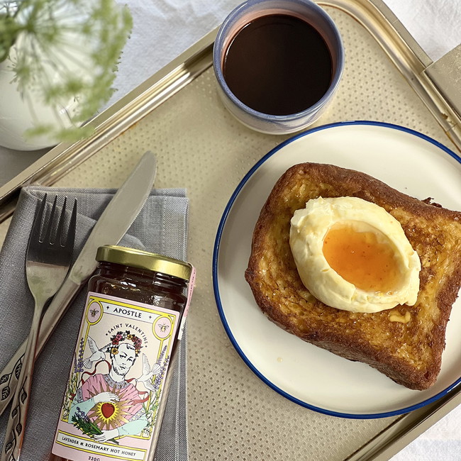 Image of Hot Honey French Toast with Saint Valentine