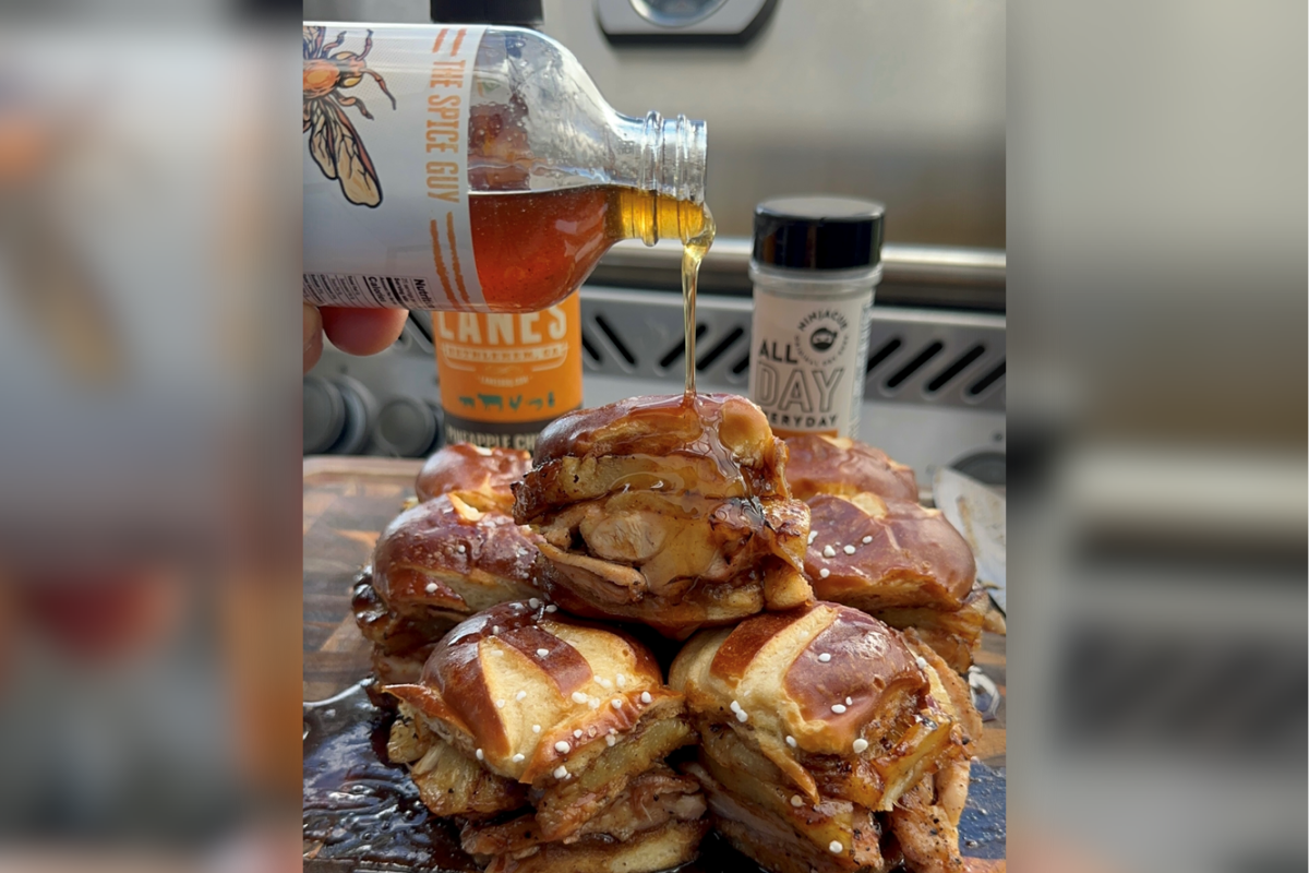 Game Day Pineapple Chipotle Sliders with Hot Honey Drizzle