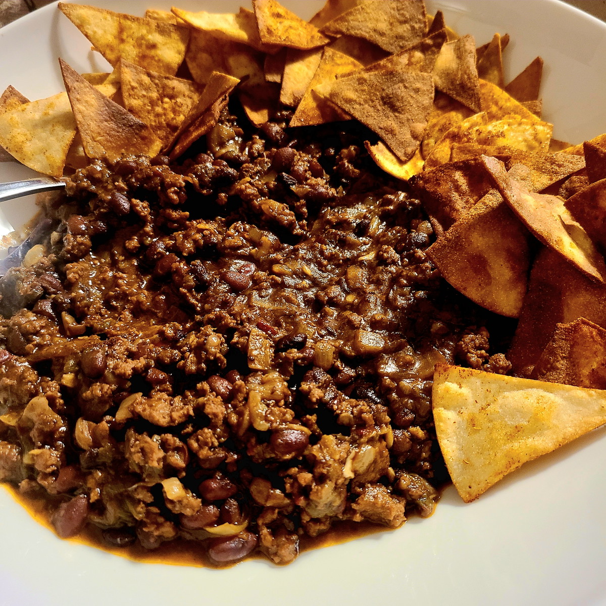Charlie's Chili with Umami Steak Tortilla Chips