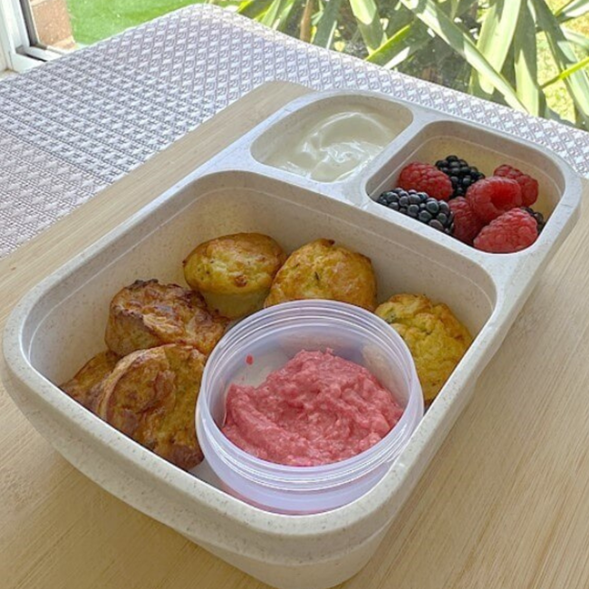 Image of Nourishing Toddler Lunchbox 3 ft. Mandy’s Cheesy Veggie Muffins
