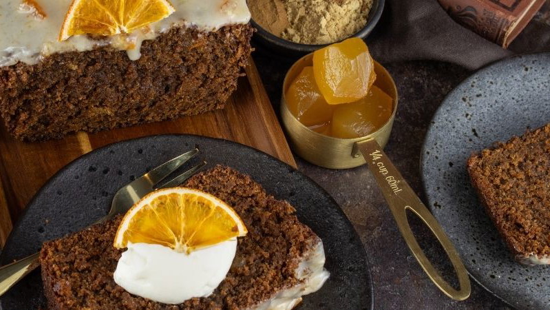 Image of Sticky Blood Orange Marmalade & Ginger Loaf