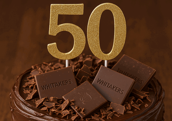 Image of Delicious 50th Chocolate Birthday Cake Recipe with Whitakers Chocolate