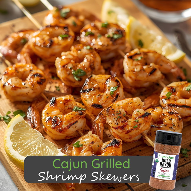 Image of Cajun Grilled Shrimp Skewers