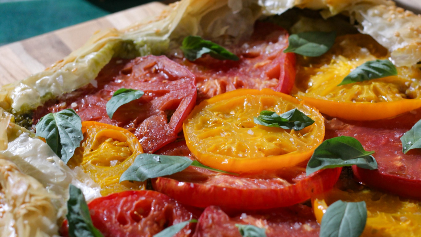Image of Heirloom Tomato Phyllo Galette