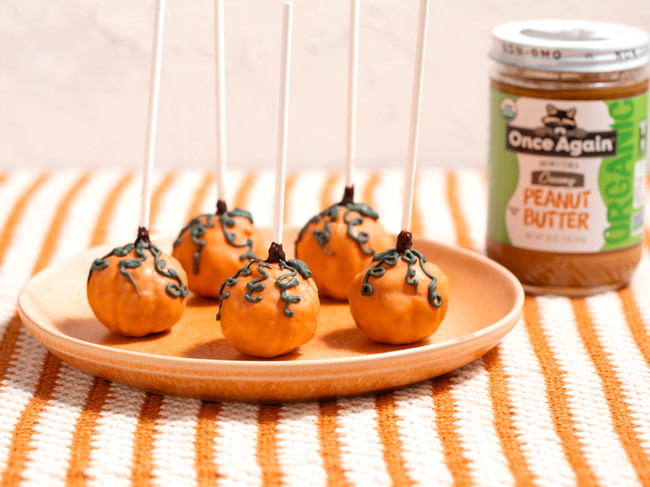 Image of Peanut Butter Frosted Pumpkin Cake Pops